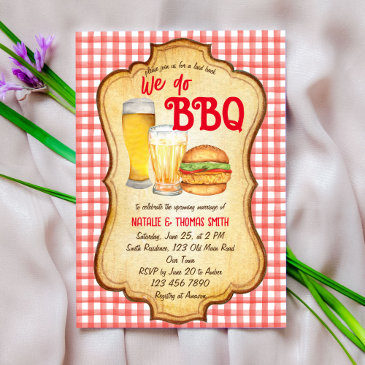 we do bbq barbecue bridal shower couples shower invitation