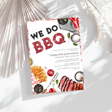 we do bbq watercolor rehearsal dinner invitation