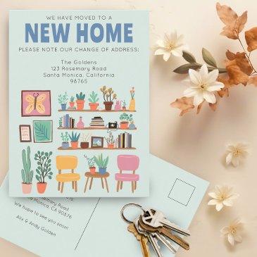 we have moved address change cute livingroom postinvitations