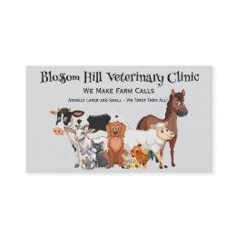 Small We Make Farm Calls Large Animal Veterinary Business Invitations Front View
