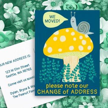 we moved whimsical snail magical mushroom new home postinvitations