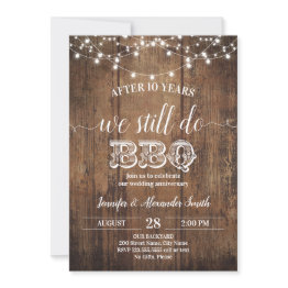 Small We Still Do Bbq Wedding Anniversary Invitation Front View
