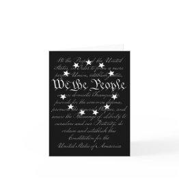 Small We The People Preamble Us Constitution 4th Of July Invitations Front View