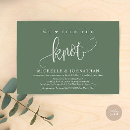 Small We Tied The Knot, Wedding Elopement Party Invitat Invitation Front View