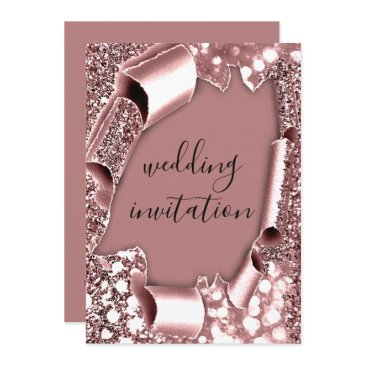 wedding 3d cart effect frame florals rose glam invitation
