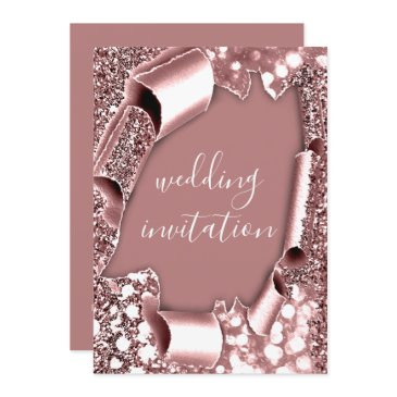 wedding 3d cart effect frame rose blush royal invitation