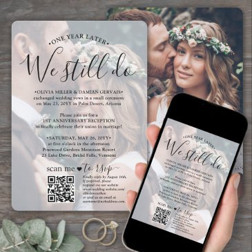 wedding anniversary qr code rsvp we still do photo invitation