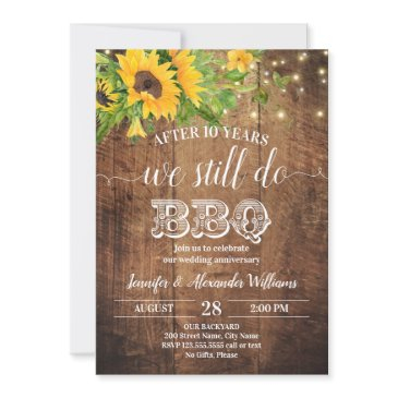 wedding anniversary sunflowers we still do bbq invitation