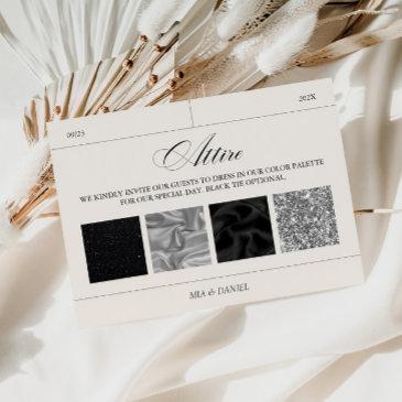 wedding attire black & silver color palette invitations