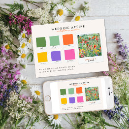 Small Wedding Attire | Wildflower Color Palette Invitation Front View