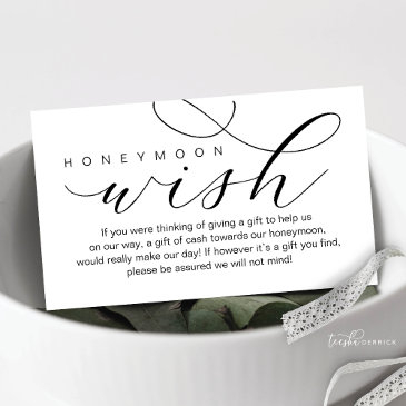 wedding honeymoon wish, modern elegance minimal enclosure invitations