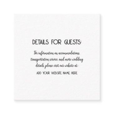 wedding information guests black white cool enclosure invitations