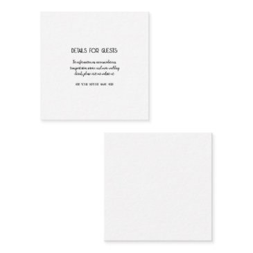 wedding information guests black white simple enclosure invitations