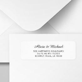 Small Wedding Invitation Return Address Label Front View