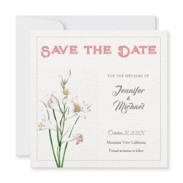 wedding professional flower design save the date invitation