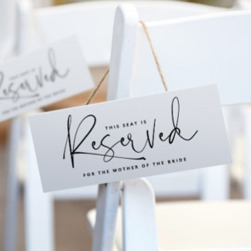 wedding reserved sign minimalist script invitations
