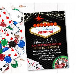 Small Wedding Vegas Casino Invitation Front View