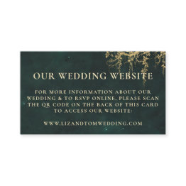 Small Wedding Website Qr Code Enchanted Forest Boughs Enclosure Invitations Front View