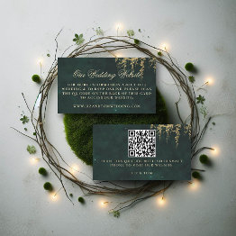 Small Wedding Website Qr Code Enchanted Forest Vines Enclosure Invitations Front View