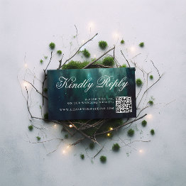 Small Wedding Website Qr Code Enchanted Garden Wedding Enclosure Invitations Front View