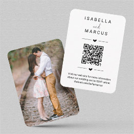 Small Wedding Website Qr Code Photo - Registry Rsvp Etc Enclosure Invitations Front View