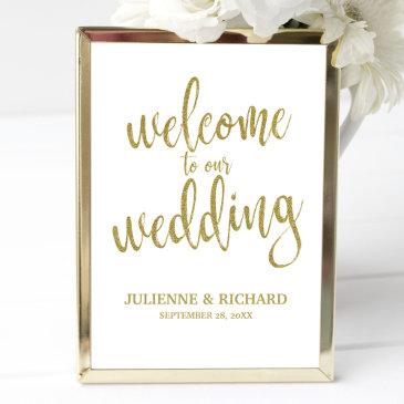 wedding welcome gold affordable wedding sign