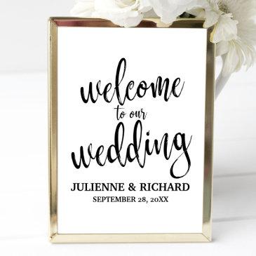 wedding welcome gold affordable wedding sign
