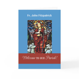 Small Welcome Priest To Parish Good Shepherd Invitations Front View