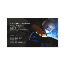 Small Welder Welding Torch Sparks Business Invitations Front View