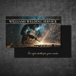 Small Welding Metal Fabrication Welder Business Invitations Front View