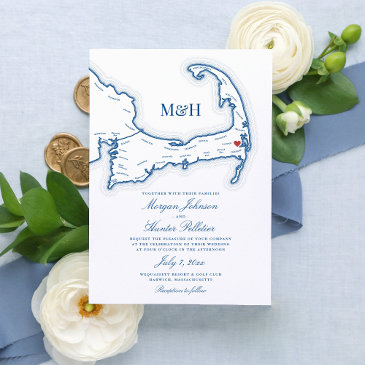 wequassett resort harwich cape cod wedding invitation