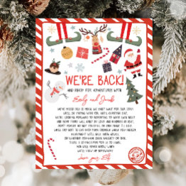 Small We're Back Elf Arrival Letter Elves Christmas Front View