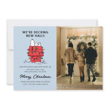 we're decking new halls | snoopy we've moved holiday invitations