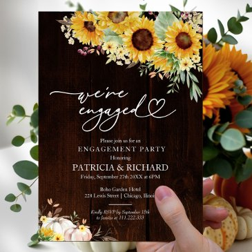 we're engaged fall engagement party invitation