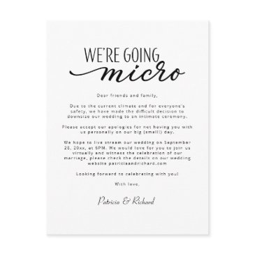 we're going micro downsize wedding announcement postinvitations