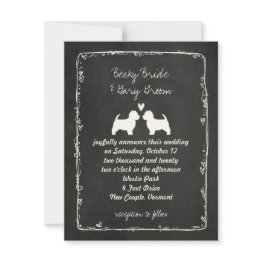 Small West Highland White Terrier Wedding Invitation Front View