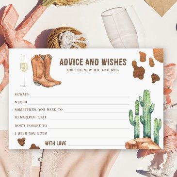 western bridal shower advice and wishes stationery