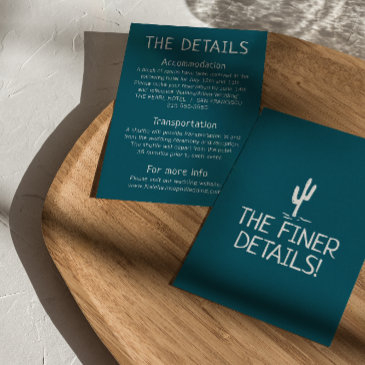 western cactus modern boho west wedding details enclosure invitations