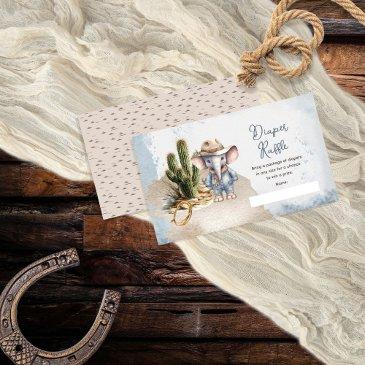 western elephant cowboy baby shower diaper raffle enclosure invitations