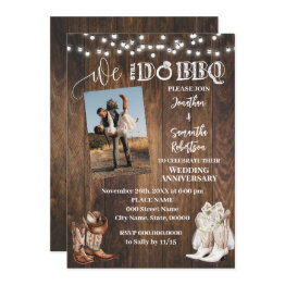 Small Western We Still Do Country Wedding Anniversary Invitation Front View