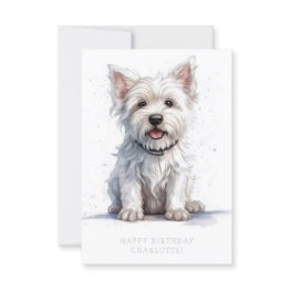 Small Westie Cheeky Cute Birthday Invitations Personalize Front View