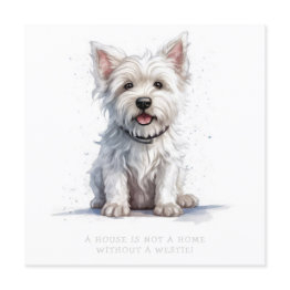 Small Westie Cheeky Cute Greeting Invitations Personalize Front View