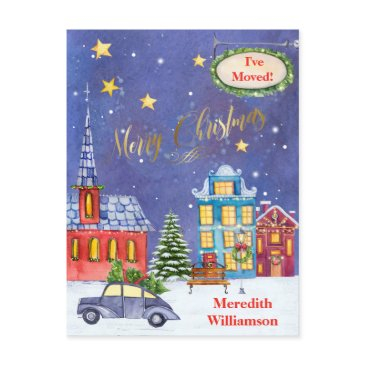 we've moved christmas village budget postinvitations