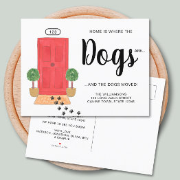 Small We've Moved Dogs Moving Announcement Postinvitations Front View