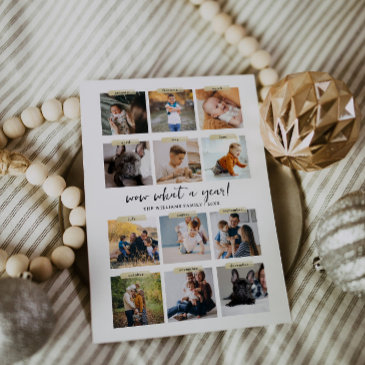 what a year | 12 photo collage christmas holiday invitation
