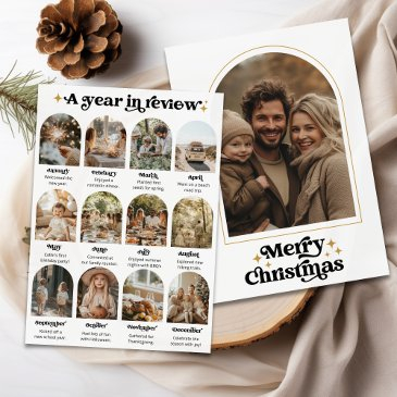 what a year review photo collage merry christmas holiday invitations