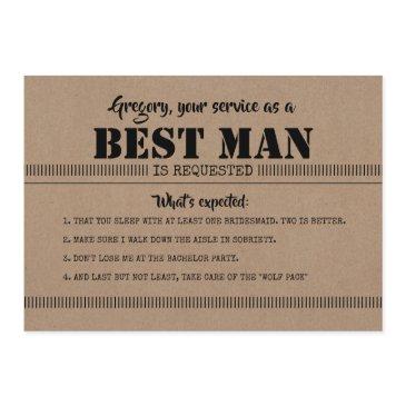 what is expected - funny best man proposal invitation