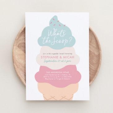 what's the scoop ice cream gender reveal party invitation