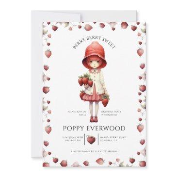 whimsical berry sweet girl's birthday party invitation