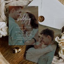 Small Whimsical Calligraphy Photo Overlay The Wedding Of Invitation Front View